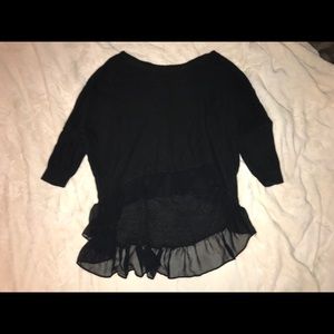 NWOT American Eagle High Low Ruffle Bottom Sweater